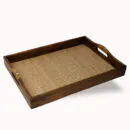 Walnut Wood Serving Tray - Large Handcrafted Flat Wooden Tray for Dining & Home Décor