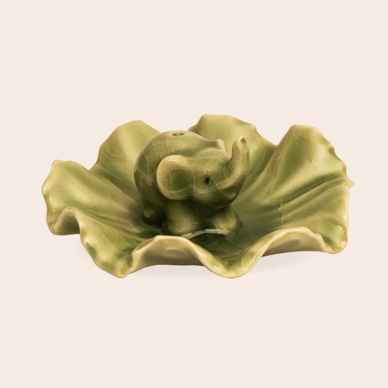 Ceramic Green Incense Holder