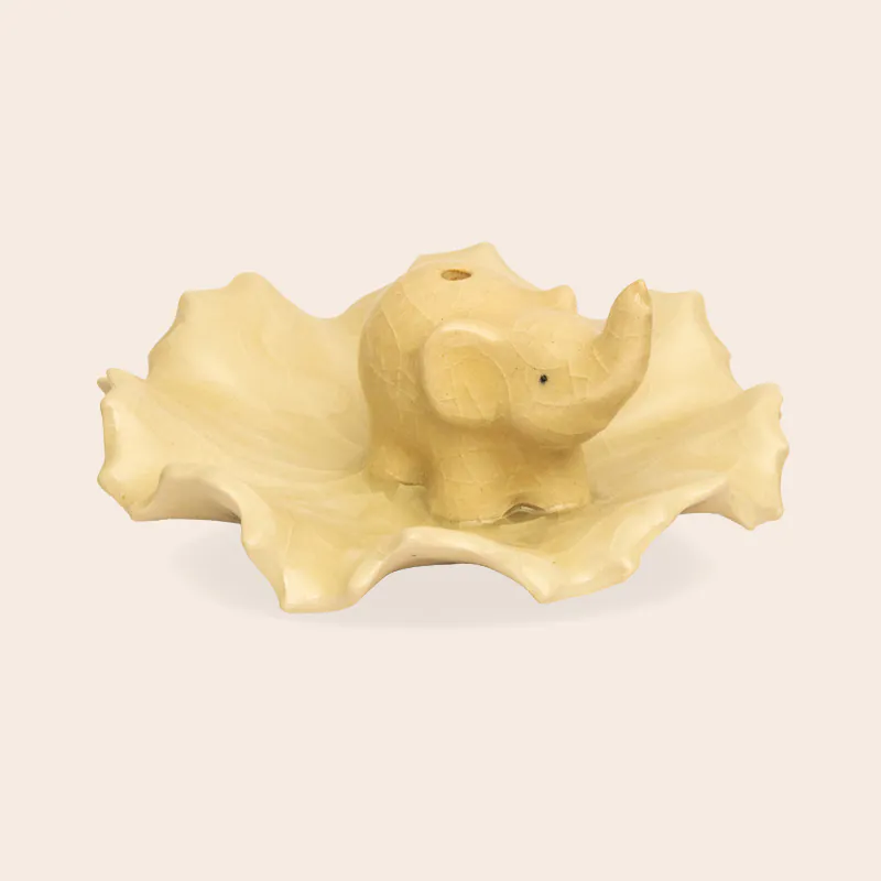 Ceramic Beige Incense Holder